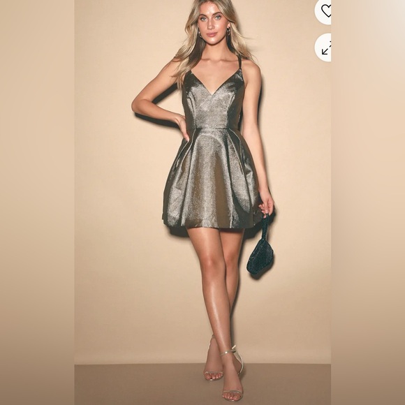 Lulus Dresses & Skirts - Lulus Hyped Up Black  Backless Skater Dress .‎ New w tag .